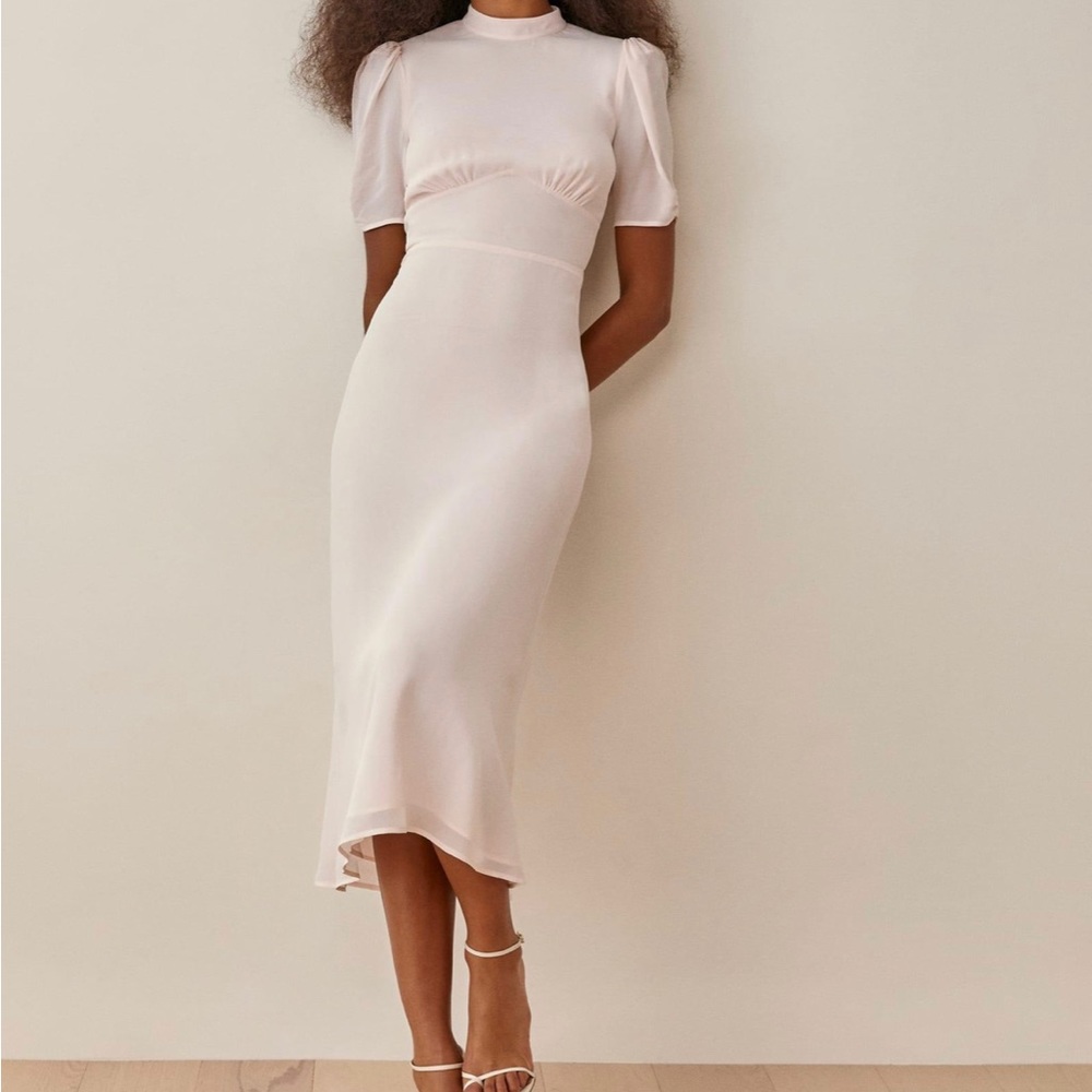 Reformation Dusk Dress in Crystal Pink, Size 6
